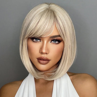 White Blonde Gray Synthetic Wigs