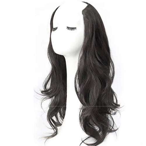 Synthetic Women Long Curly Invisible Seamless V-shaped Wig