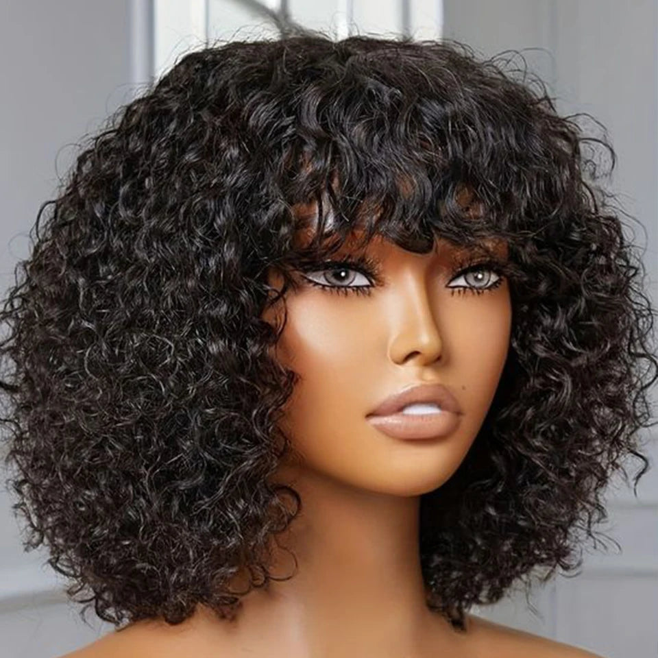 Jerry Curly Short Bob Human Hair Wigs