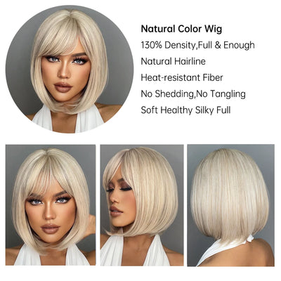 White Blonde Gray Synthetic Wigs