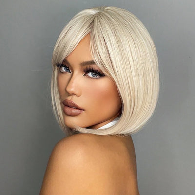 White Blonde Gray Synthetic Wigs