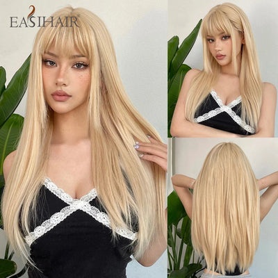 Blonde Golden Synthetic Wigs