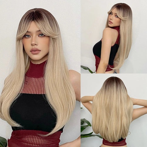 Blonde Golden Synthetic Wigs