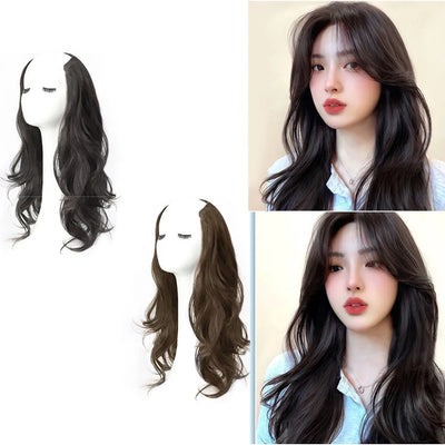 Synthetic Women Long Curly Invisible Seamless V-shaped Wig