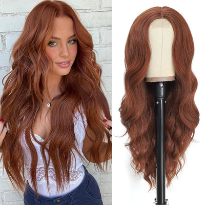 Synthetic Long Lace Ombre Blonde Wavy Wig