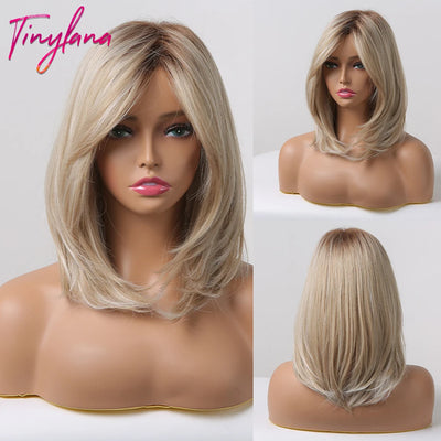 White Blonde Gray Synthetic Wigs