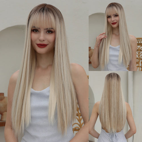 Blonde Golden Synthetic Wigs