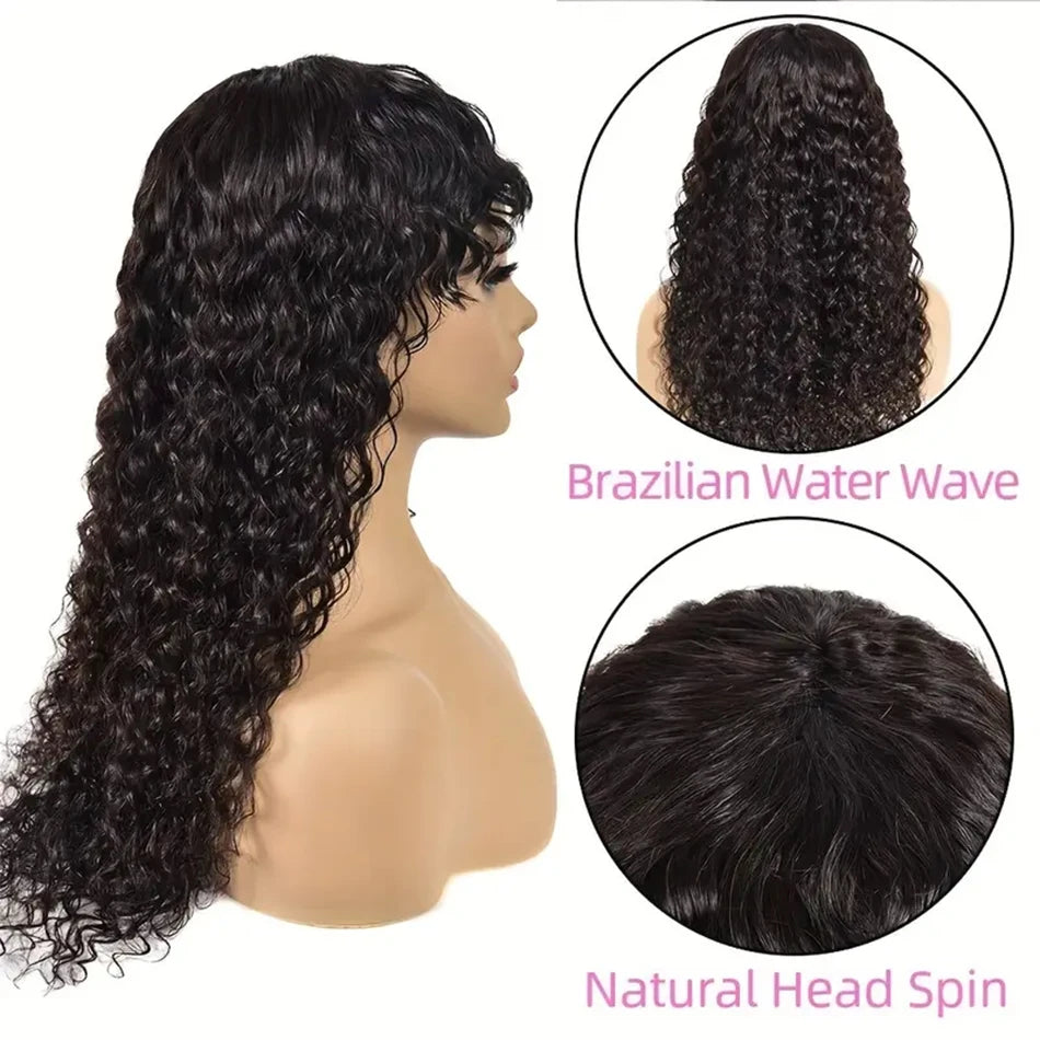 30 inch Water Wave Human Hair Wigs