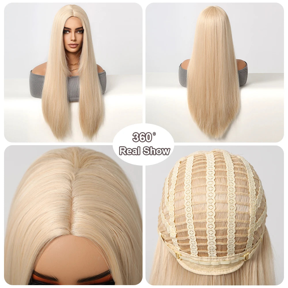 Blonde Golden Synthetic Wigs