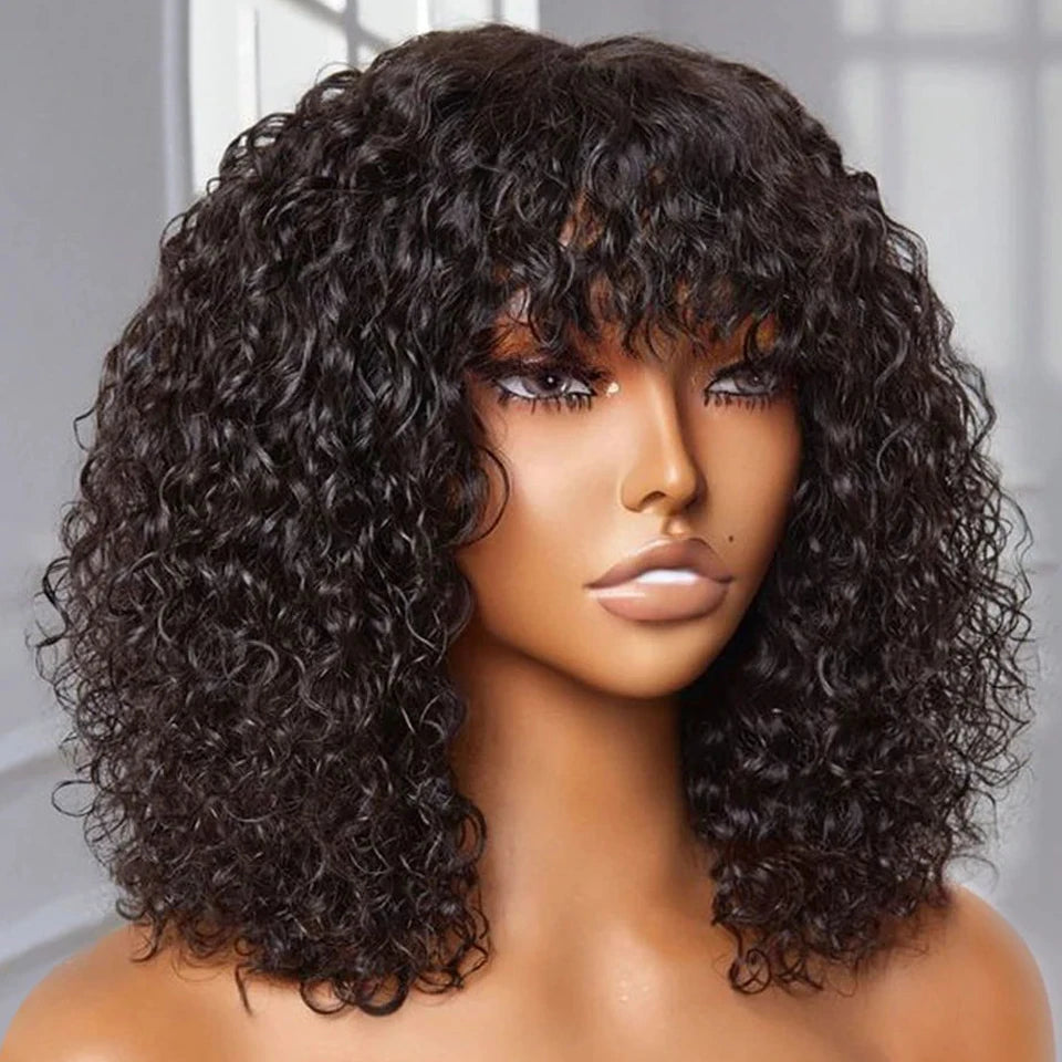 Jerry Curly Short Bob Human Hair Wigs