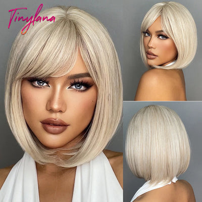 White Blonde Gray Synthetic Wigs